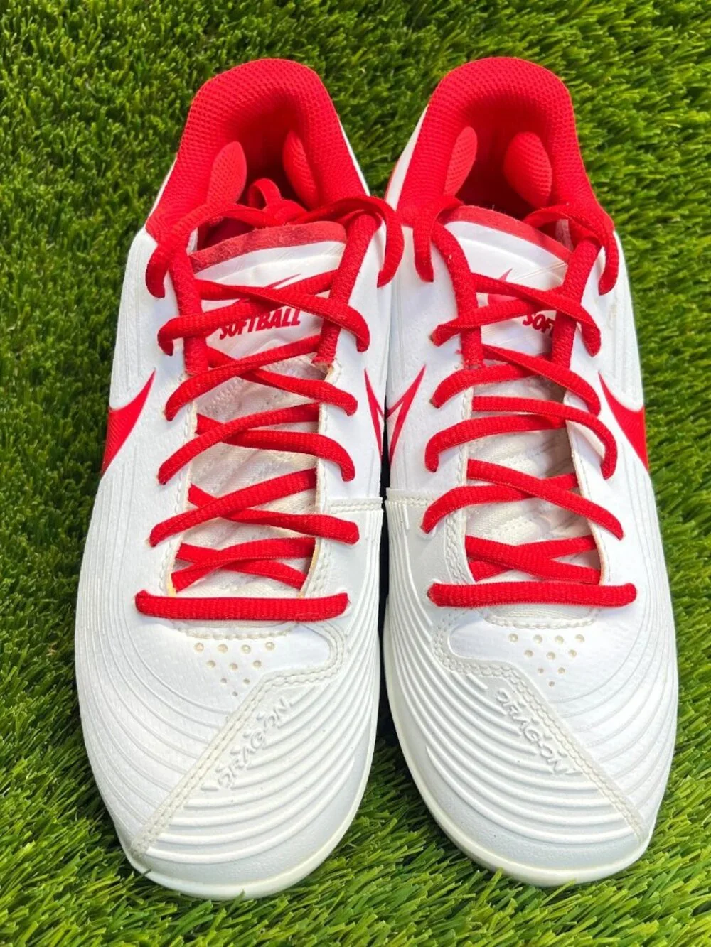 Nike Lunar Hyperdiamond 3‎ Pro Womens Size 7 White Red Running Softball Cleats